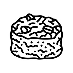 nut bun food meal line icon vector. nut bun food meal sign. isolated contour symbol black illustration