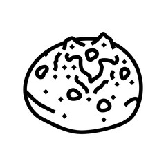 raisin bun food meal line icon vector. raisin bun food meal sign. isolated contour symbol black illustration