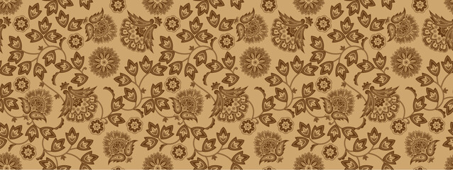 vintage floral flower pattern decoration abstract textile background vector