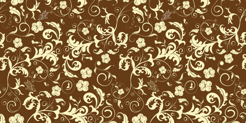 classic vintage floral brown vector pattern art abstract textile background wallpaper