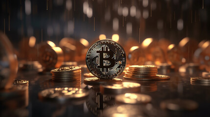 Bitcoin cryptocurrency background 