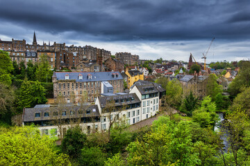 Obraz premium Dean Village In City Of Edinburgh, Scotland