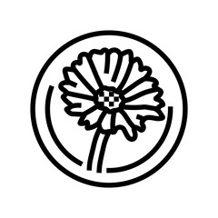 calendula cosmetic plant line icon vector. calendula cosmetic plant sign. isolated contour symbol black illustration - obrazy, fototapety, plakaty