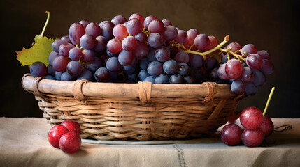 grapes in basket