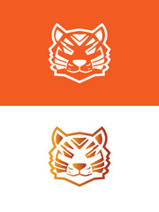 head tiger simple vector