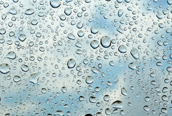 water drops on glass