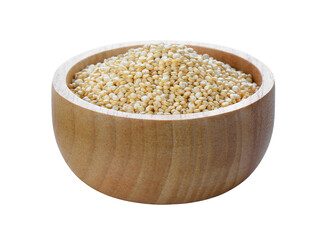 Quinoa in wood bowl on transparent png