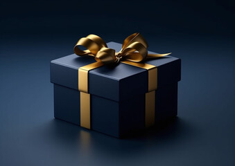 Obraz premium blue gift shopping box on blue generative ai