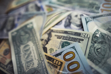 Group of money stack of 100 US dollars banknotes a lot of the background texture. Cash money in a large pile as a finance background.