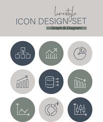 Linestyle Icon Design Set Graph & Diagram