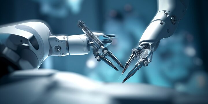 Surgical Robotics: Investigating the transformative impact of robotic-assisted surgeries and their potential benefits in precision and minimally invasive procedures concept Generative AI.