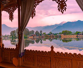 Srinagar, Kashmir, India-April 16 2011: Srinagar Kashmir, India is a city with water attractions, boat houses, tourist services and water trade. Is a very beautiful place in northern India.