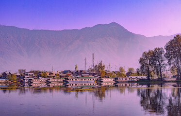 Srinagar, Kashmir, India-April 16 2011: Srinagar Kashmir, India is a city with water attractions, boat houses, tourist services and water trade. Is a very beautiful place in northern India.