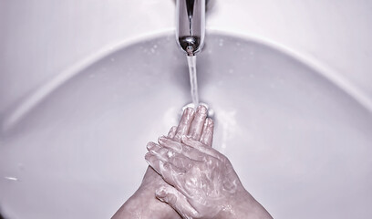 Hygiene rules. Hand washing before meals. Antibacterial treatment of hands with soap. A way to...