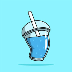 Water Drink Cartoon Vector Icon Illustration. Drink Beverage Icon Concept Isolated Premium Vector. Flat Cartoon Style