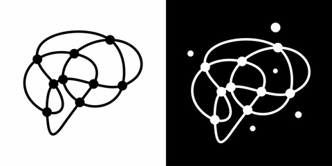 intelligence brain tech icon symbols vector logo illustration