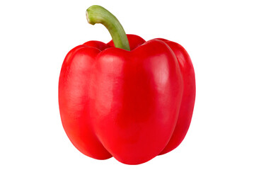 Red paprika isolated on transparent background.