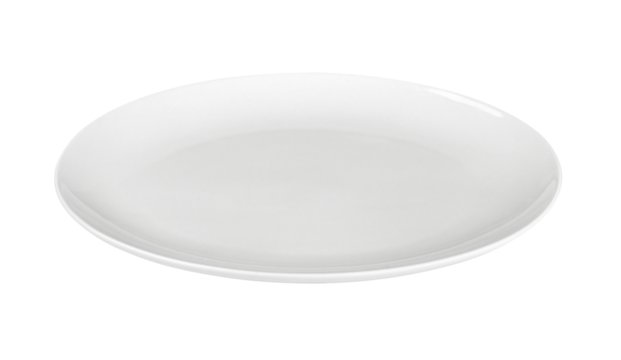 empty white plate on transparent png