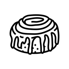 cinnamon roll sweet food line icon vector. cinnamon roll sweet food sign. isolated contour symbol black illustration