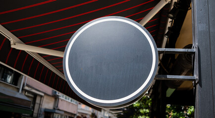 blank frame local place sign mockup for outdoor advertising and logo