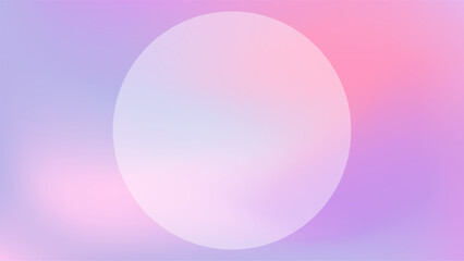 Abstract light pink color vector banner. Blurred purple violet gradient background. Bright smooth spots. Liquid stains with a circle for your text. Vector lilac clouds stock backdrop illustration