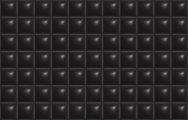 Black metallic grid tiles square Background, 3D illustrations.