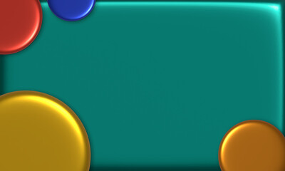 abstract background Colorful Circles metallic texture, 3D illustration.