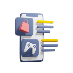 Fototapeta premium online shopping on smartphone 3d illustration