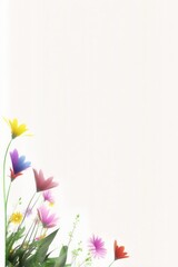 Flowers with copy space. Beautiful flowers wallpaper background with copy space. Generative AI.