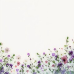 Obraz na płótnie Canvas Flowers with copy space. Beautiful flowers wallpaper background with copy space. Generative AI.