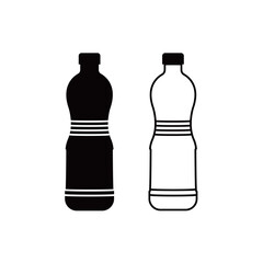 bottle icon set in trendy flat, line, outline design