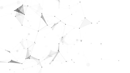Futuristic network connection structure. Concept of hi tech and future. Communication and web concept. Big data visualization. 3D rendering.