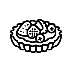 fruit tart sweet food line icon vector. fruit tart sweet food sign. isolated contour symbol black illustration