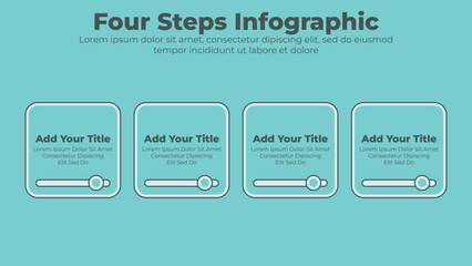 Modern business infographic template with 4 steps or options