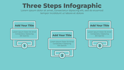 Business infographic elements with 3 steps