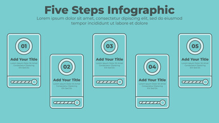 Business infographic design elements and flowchart steps