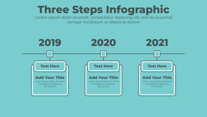 Abstract elements of graph and timeline diagram with 3 steps infographic