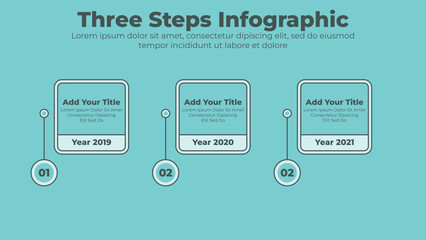 Flat banners for infographic presentation slide with 3 options or steps