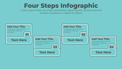 Abstract elements of graph and diagram with 4 steps infographic