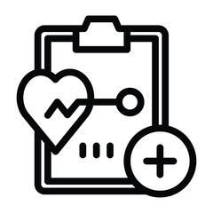medical report line icon illustration vector graphic