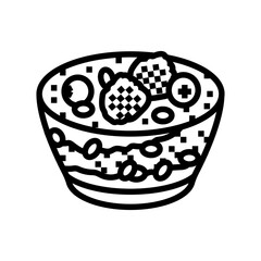 berry parfait sweet food line icon vector. berry parfait sweet food sign. isolated contour symbol black illustration
