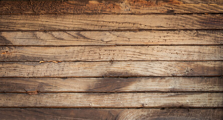 Naklejka premium Old brown grunge wooden background texture