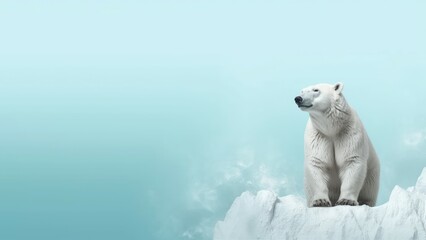 Obraz na płótnie Canvas Polar bear day banner. Generate Ai