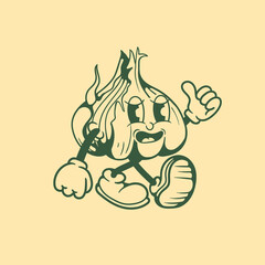 Vintage character design of onion