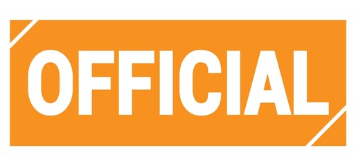 OFFICIAL text written on orange stamp sign.