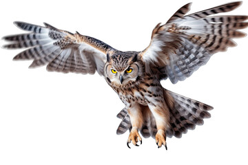 Fototapeta premium A Owl isolated on transparent background - Generative AI