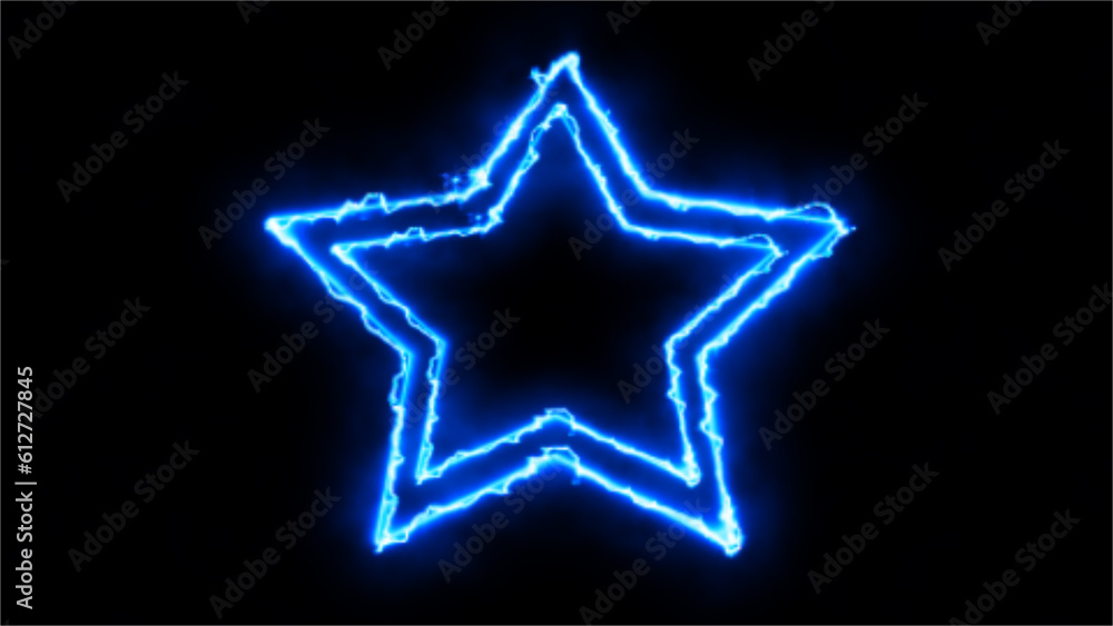 Poster neon blue ultraviolet an abstract background with brilliant stars. dark background with separate bou