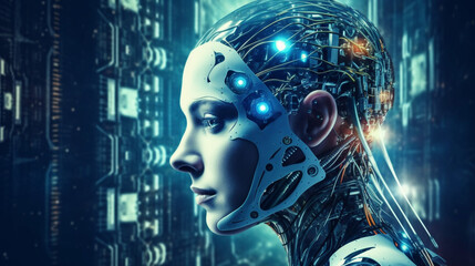 Fototapeta na wymiar Generative AI, The AI Revolution: Transforming Industries and Shaping the Future
