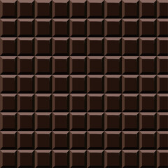 Seamless pattern with dark chocolate. Chocolate background. Vector illustration in a flat style