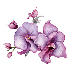 Fototapeta na wymiar beautiful watercolor thai pink purple orchid flower, AI Generative